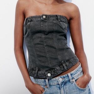 Zara denim corset